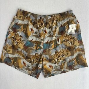 Roundtree & Yorke Men's Swim Trunks Shorts XL Retro Hawaiian Beach Lined Pockets
